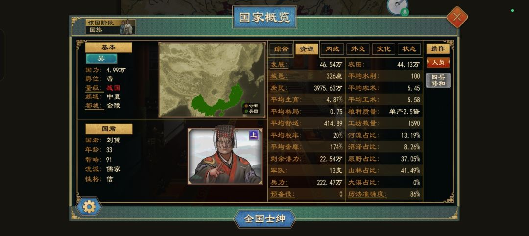 200年,官员全邦,全资源满足。 3