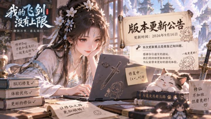 《我的飞剑没有上限》版本更新公告 更新时间:2026年9月16日截图