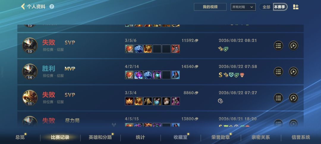 输的局都是尽力局 1