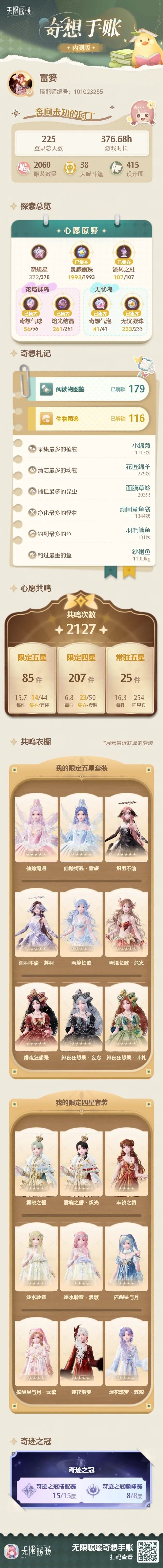 算一算玩暖暖至少也得八九百个小时了 1