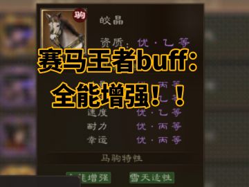 赛马最强buff：全能增强