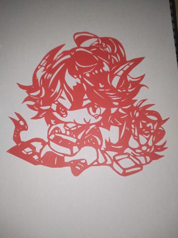 物华弥新剪纸-四龙四凤座