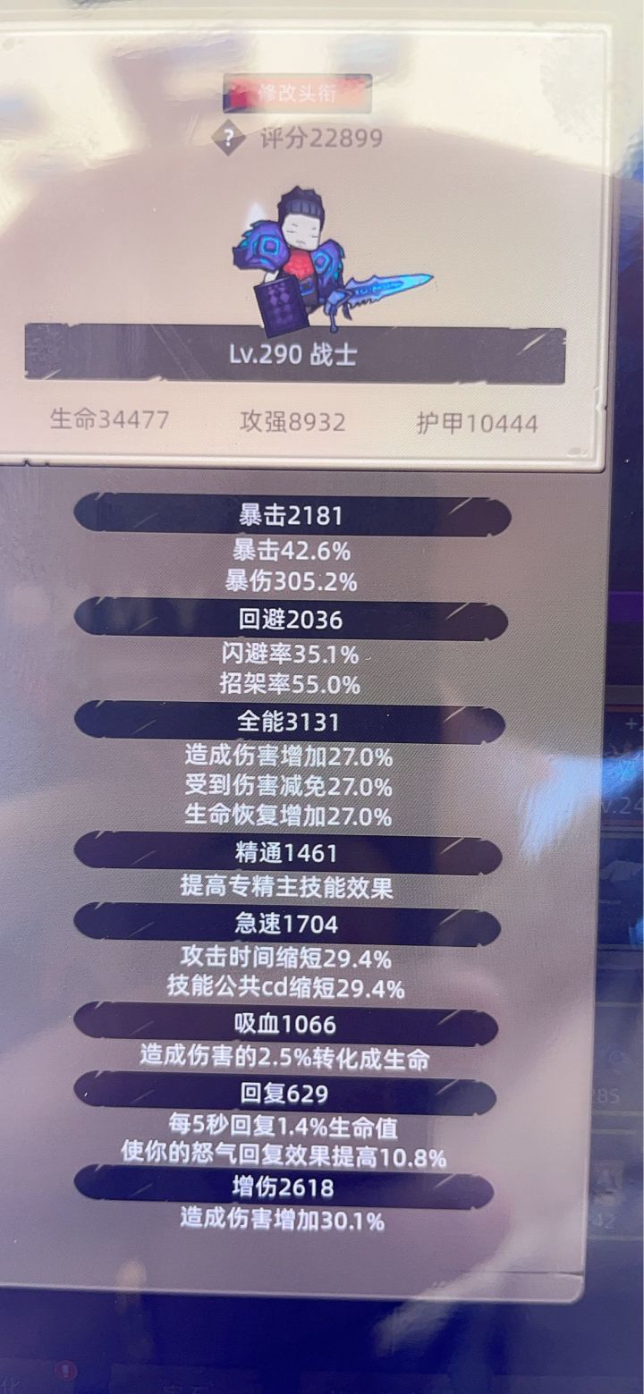 2W3不到的狂暴战的三维 求大佬给指点一下；属性调整；被动技能配装；截图
