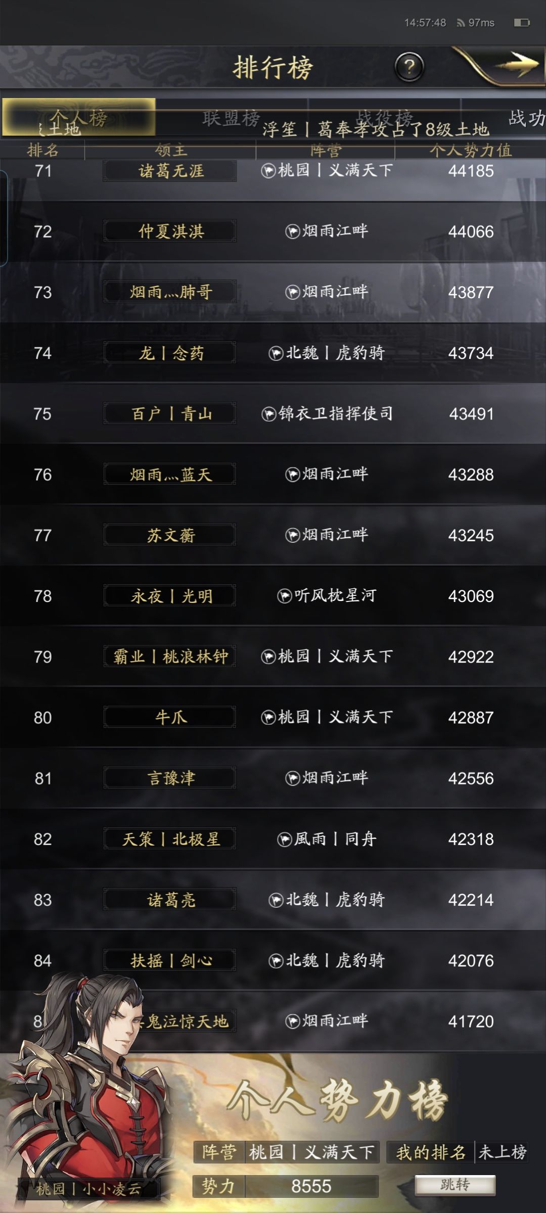 神将三国六雄争霸53区势力排名-凌云小记 6