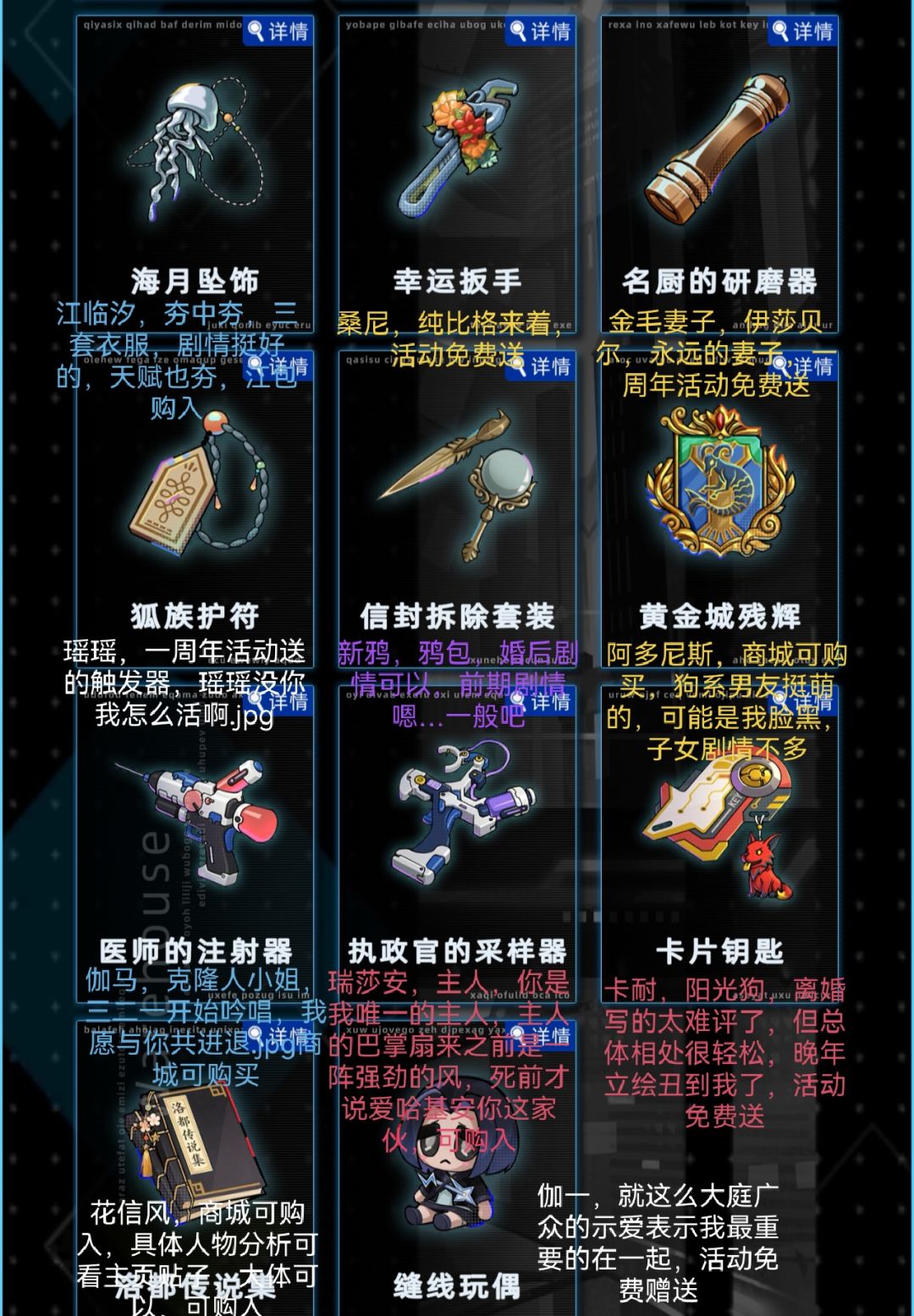未来人生全角色触发器大致标注 2