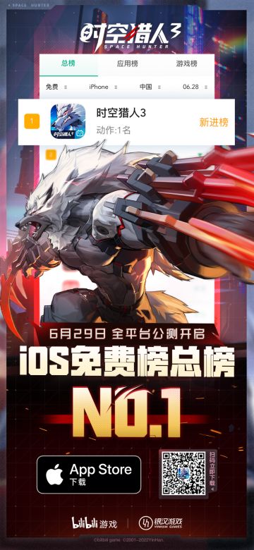 【连续3日邮件好礼】时空猎人3AppStore免费榜登顶