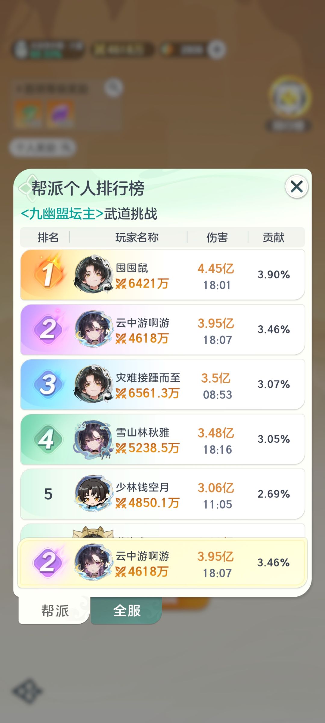 首冲月卡,第五天也输出也勉强算上4亿了 1