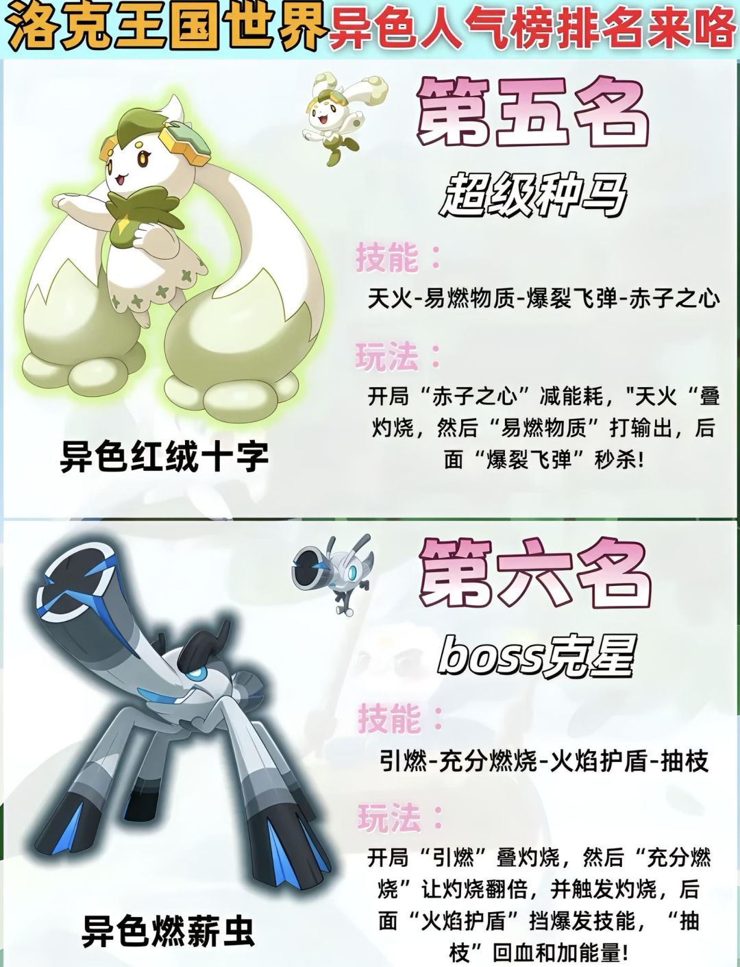 洛克王国世界最新异色精灵人气排行榜 3