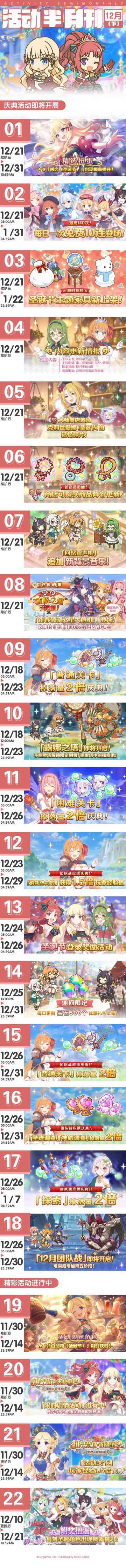 十二月下旬常规活动开展预告