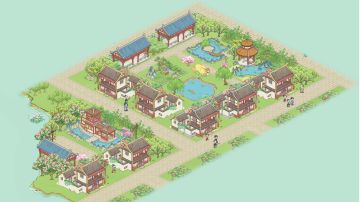 【布局二】院落式日夜全景，绿化高分美观，道路全通(地基）