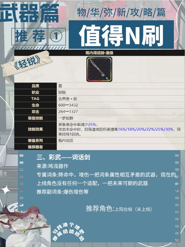物华弥新轻锐彩武讲解及适用角色推荐 3