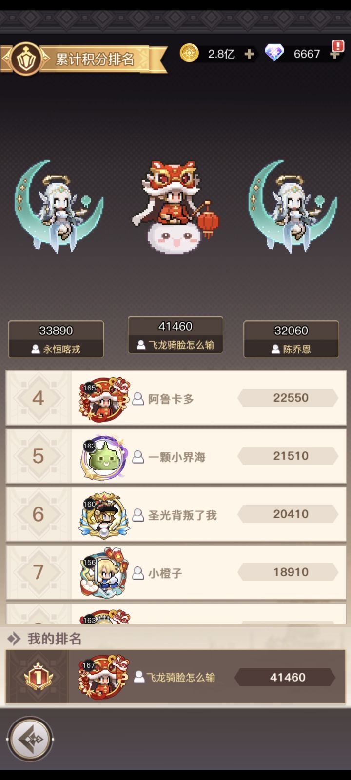 战力什么的比不过，这个小游戏肝个第一不过截图