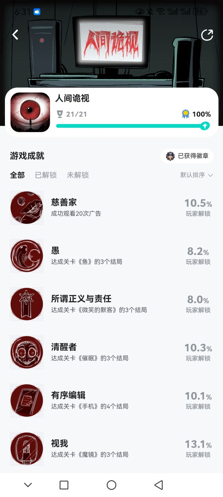 全成就达成截图