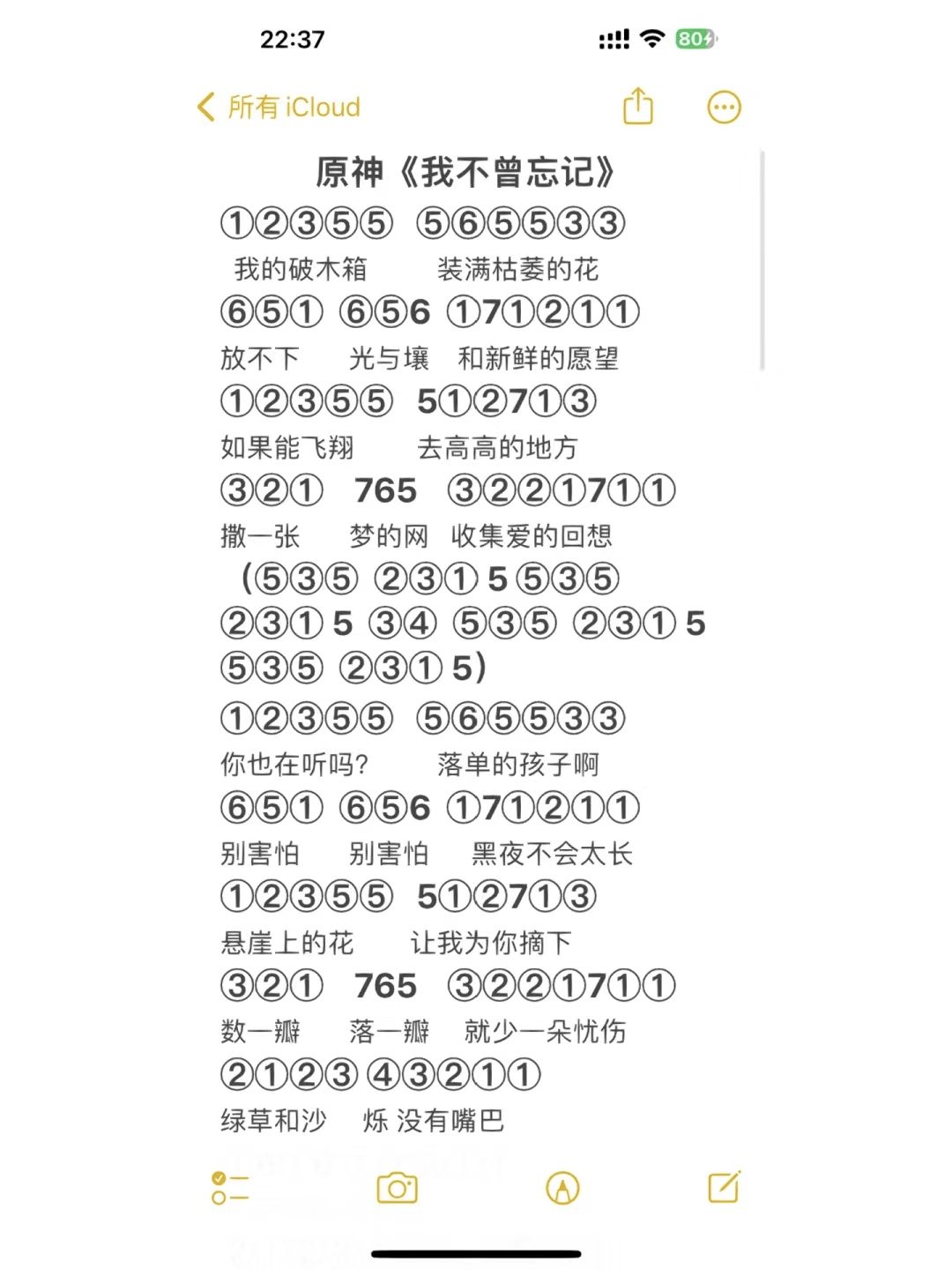 卡林巴琴《我不曾忘记》琴谱 2
