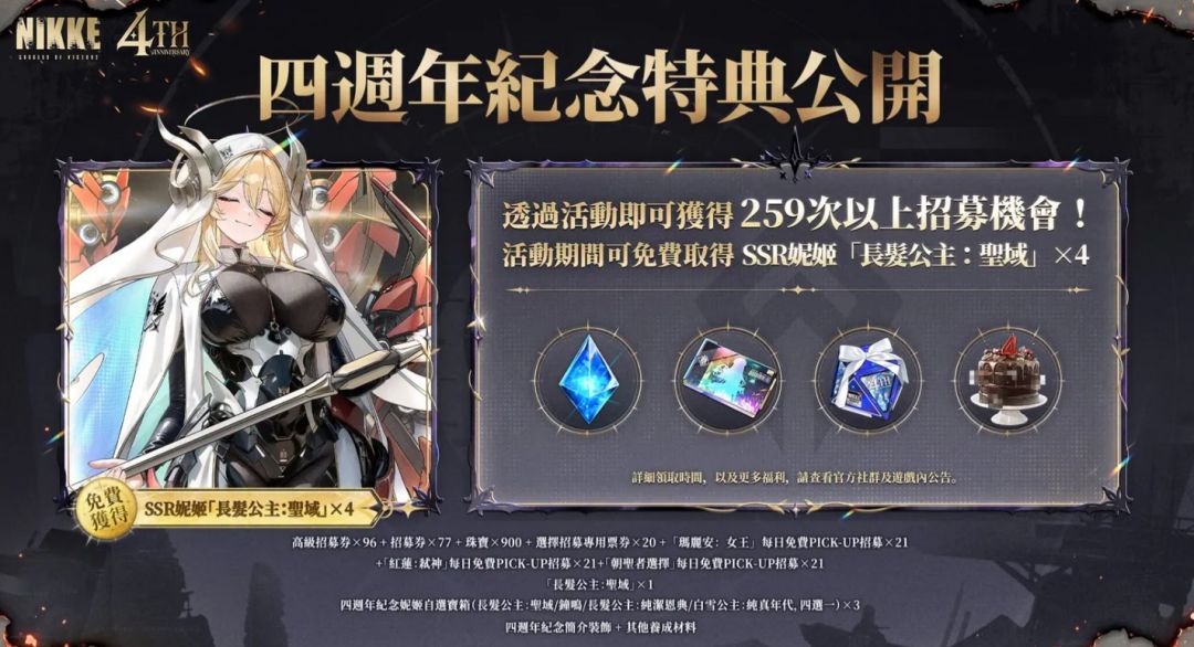 妮姬四周年爆料,白送259抽+满突长发公主! 1