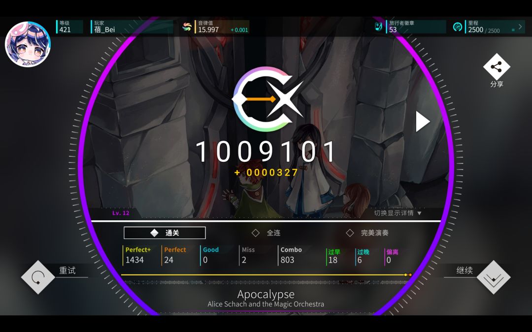 旋转音律Rotaeno Rating 16.00 达成! 3