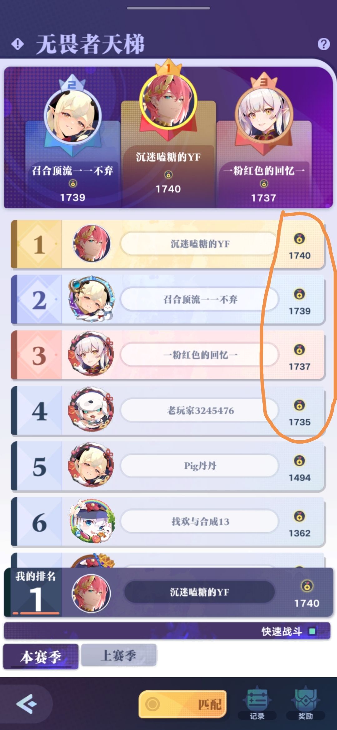 偶尔暂时遥遥领先 1