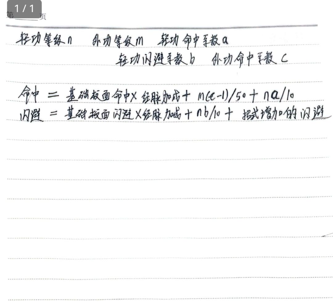 关于命中和闪避的计算太模糊了 1