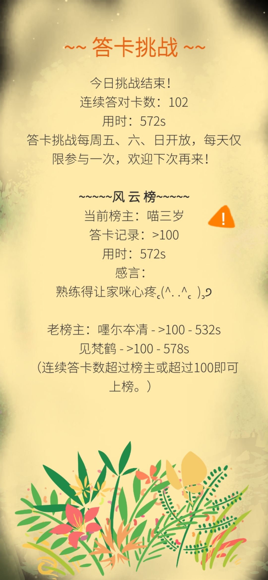 恭喜这个喵三岁上榜! 2