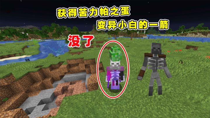 我的世界Him传说47:获得苦力帕之蛋,变异小白的一箭,蛋没了!截图