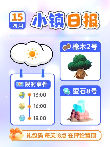 4月16日小镇日报溜溜木萤石 兑换码 每日更
