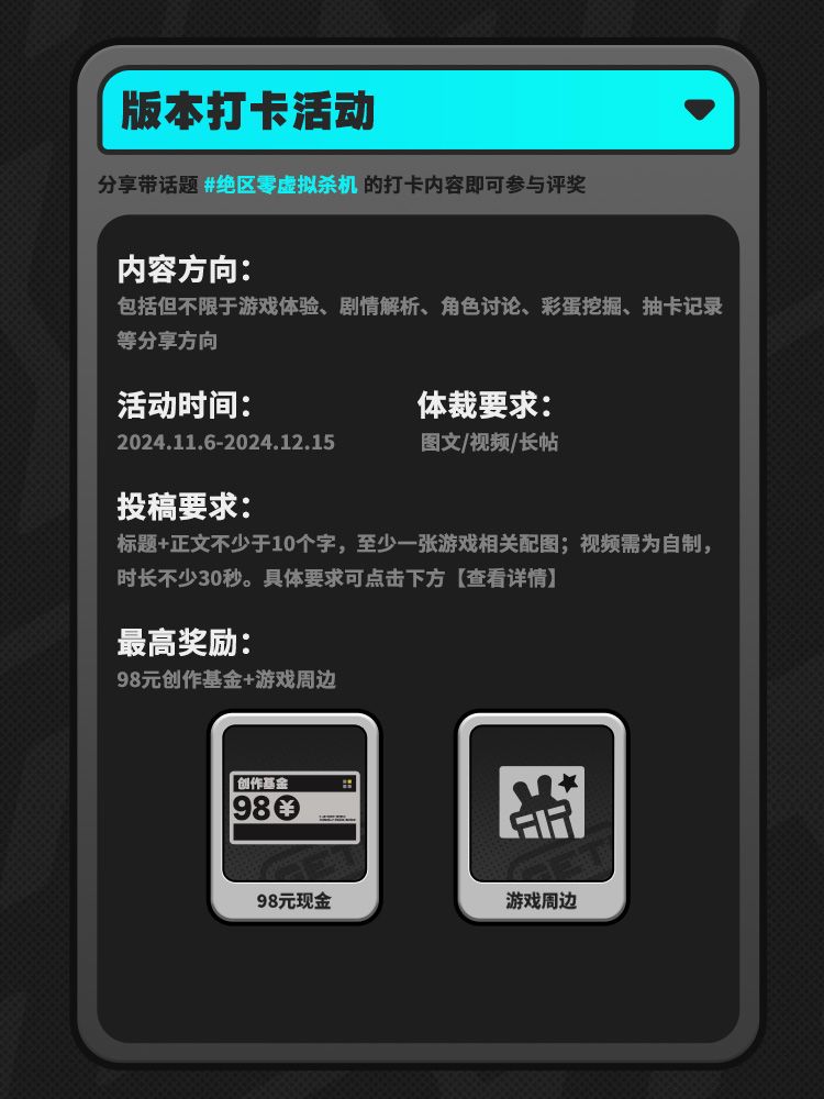 (已开奖)绝区零1.3版本活动上线 赢现金周边 2
