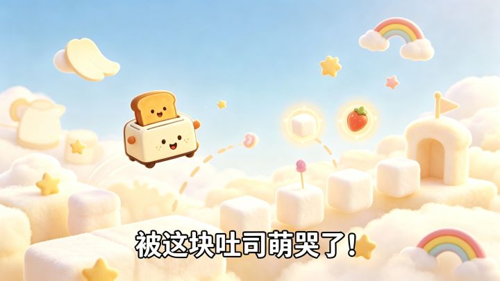 好可爱呀!这跳跃游戏的小吐司,我快被它萌哭了!截图