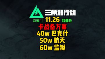 11.26绝密机密卡战备，彩蛋门，特勤处