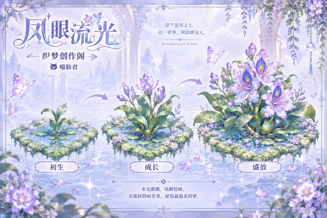 🌸鲜花设计稿|🦋《凤眼流光》凤眼莲 2