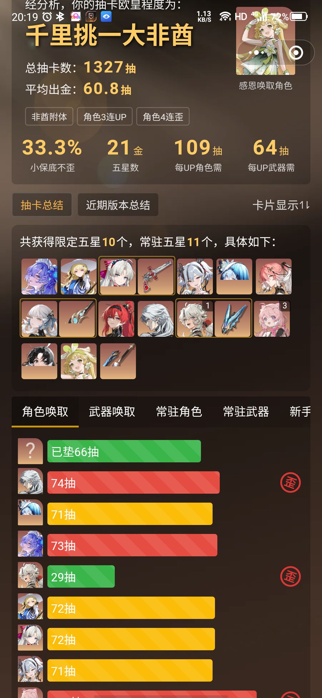 各位漂泊者们,非酋前来报道 2