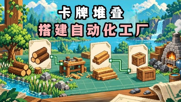 🔥一只手,一棵树,一块石头开始,卡牌堆叠,搭建自动化工厂❗️截图