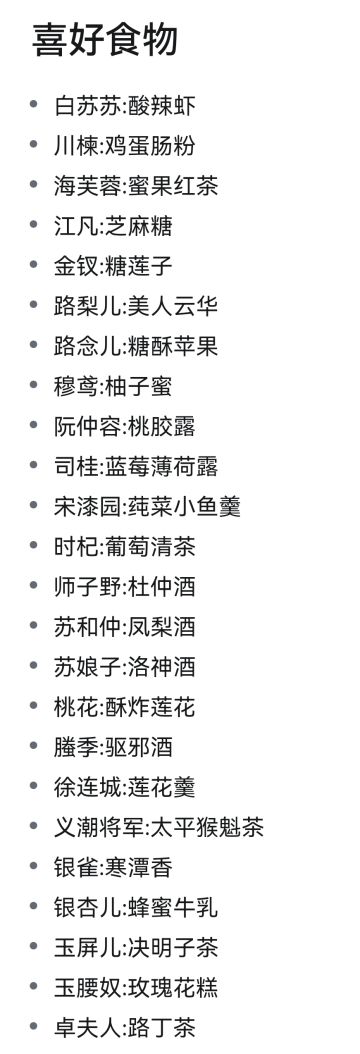 伙计的喜好食物。