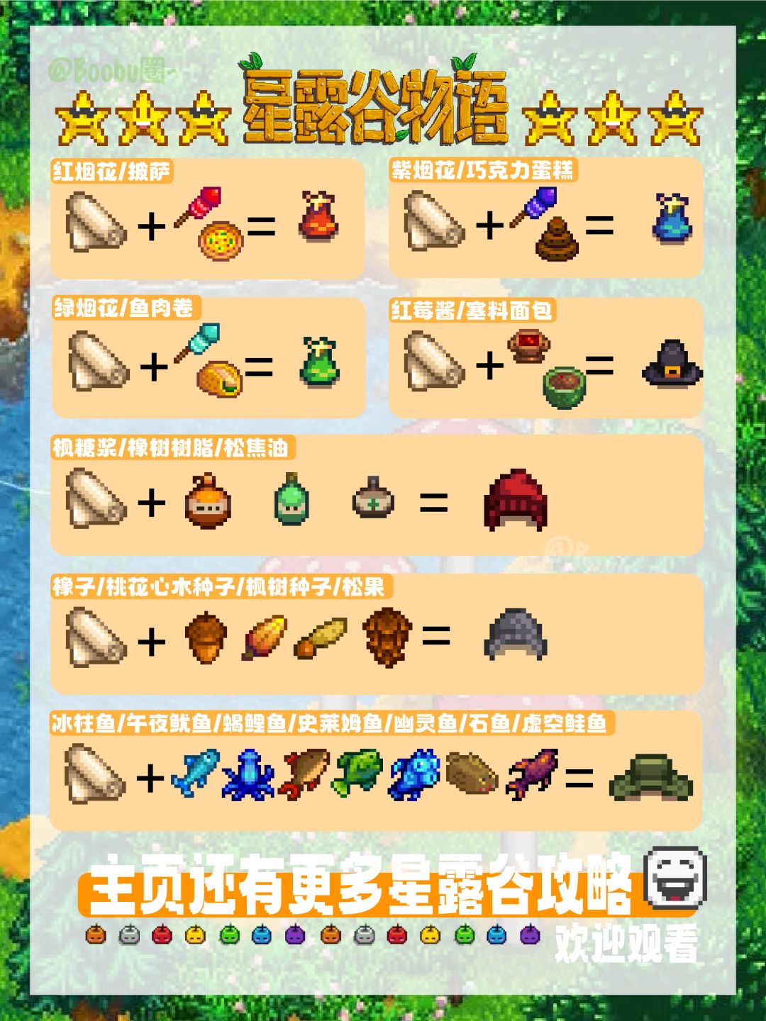 星露谷|盘点❷❾顶帽子的制作配方大全‼️ 3