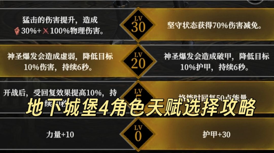 地下城堡4角色天赋选择攻略截图