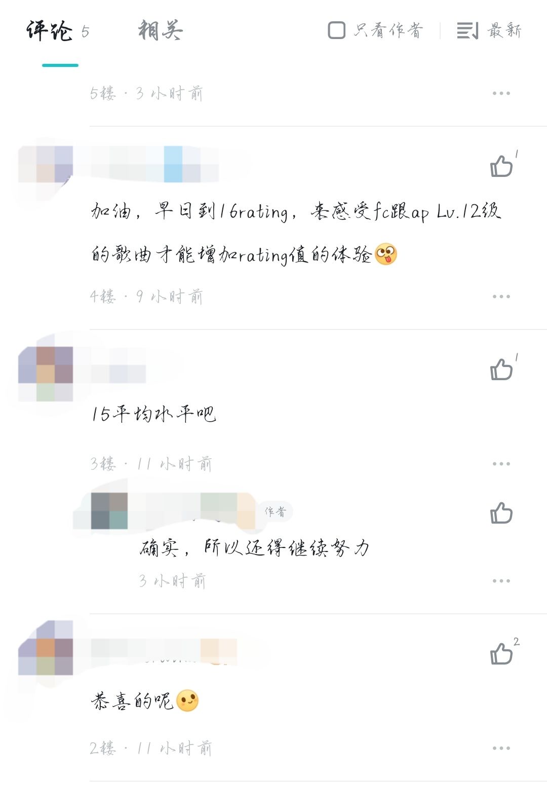 问问大家的Rating有多少 1