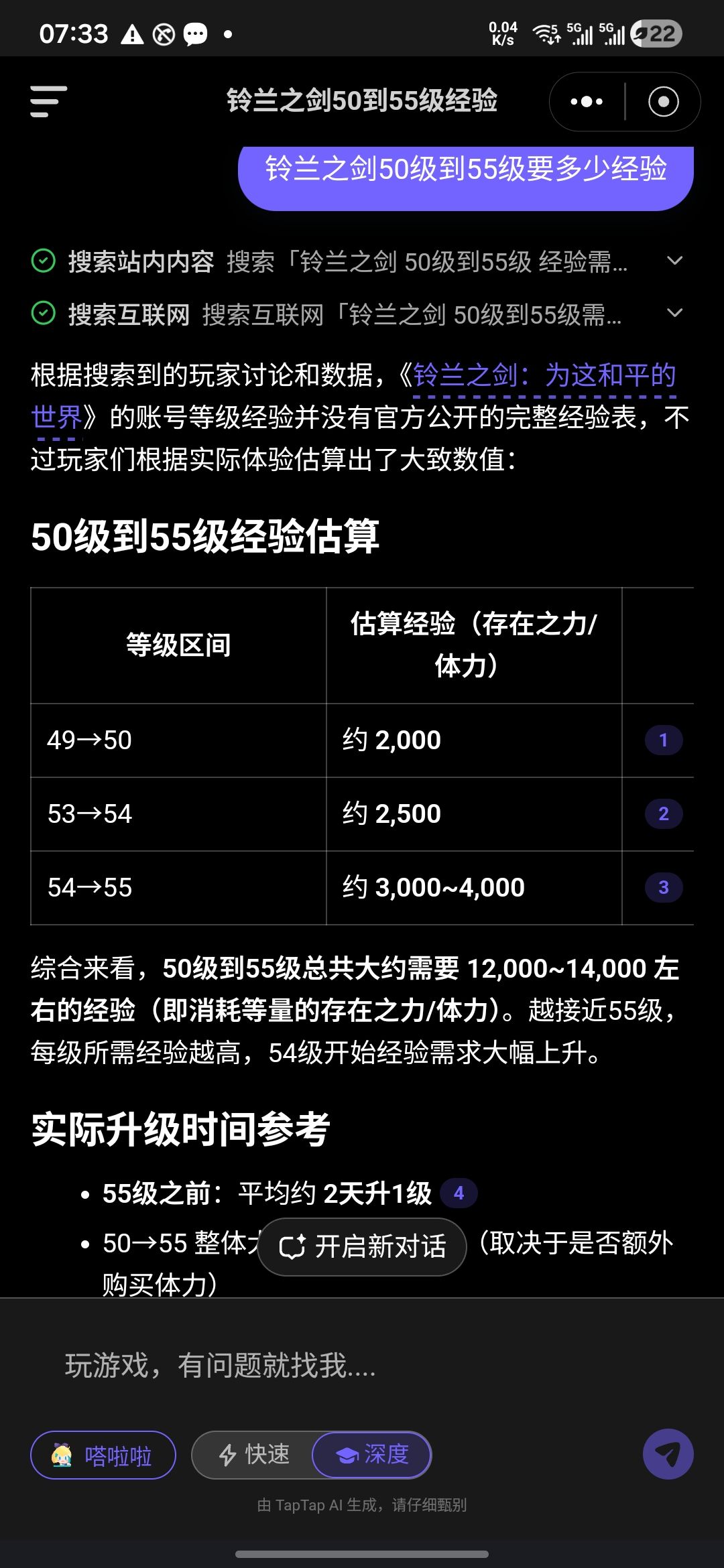 6天从50升级到55级现实吗 1