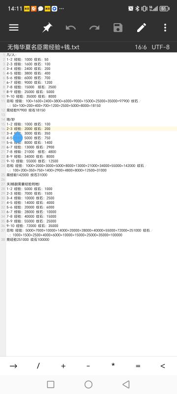 名臣需要经验纹石表