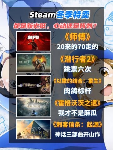Steam冬促来了，这些都是新史低！
