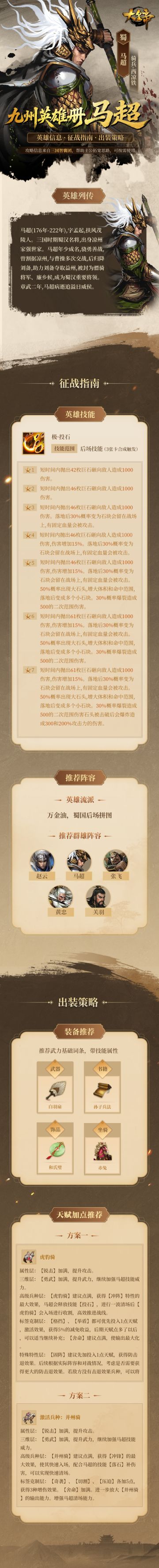 九州英雄册丨S2传奇英雄-马超
