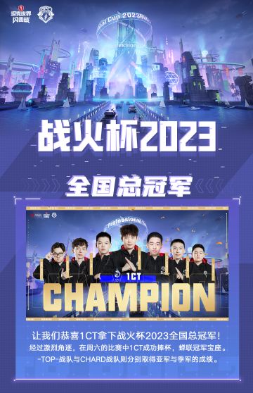 1CT蝉联冠军 战火杯2023顺利落幕！