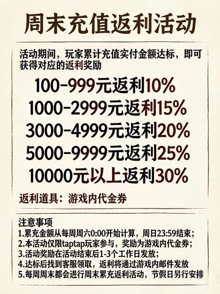 【周末限时活动】8月8日至8月9日《天芒之神》限时累充活动截图