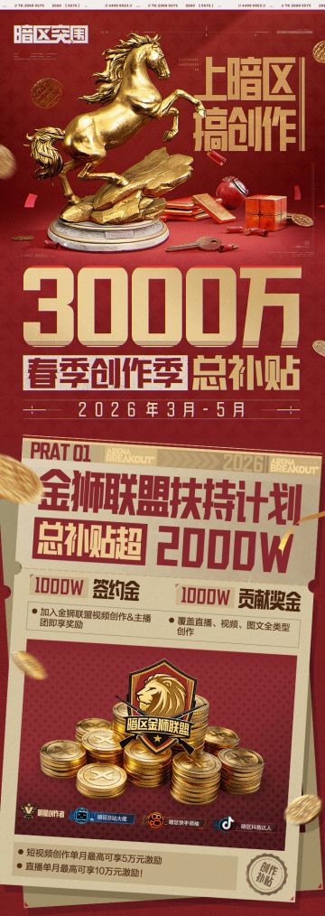 3000万总补贴！上暗搞创作，真金白银等你拿！
