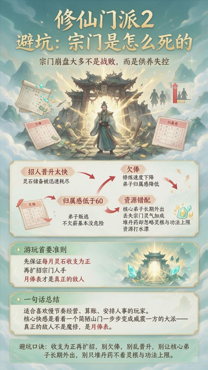 修仙门派2 避坑总结:宗门是怎么死的截图