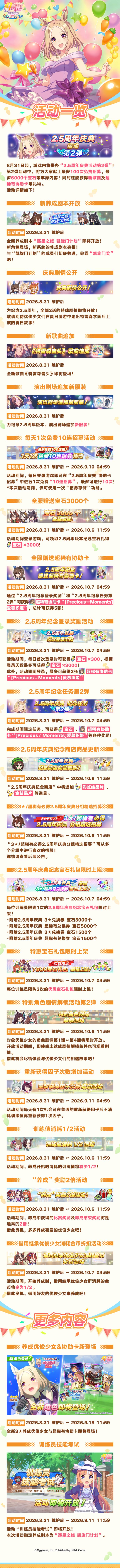 《闪耀!优俊少女》"2.5周年庆典"活动预告 3