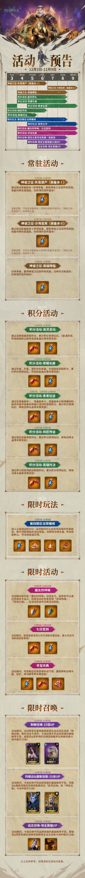 活动日历丨全新活动上线，特定召唤限时开启！