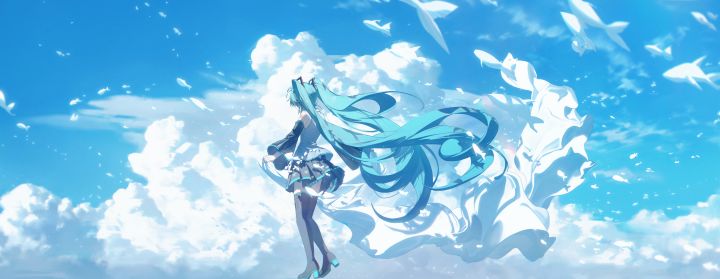 放一张初音未来的壁纸在这里截图