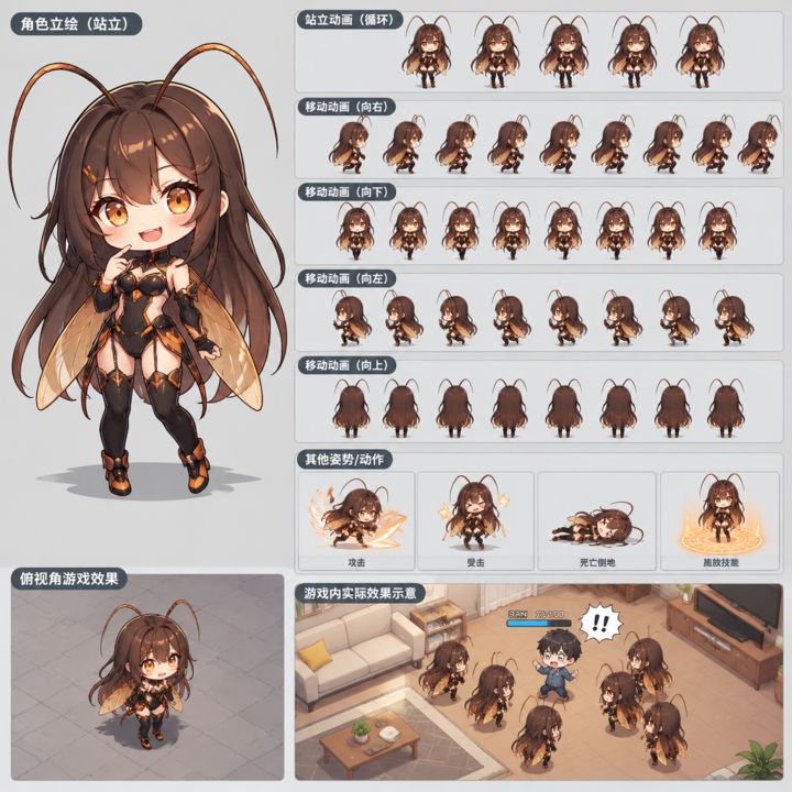 【聚光灯】螂娘来袭 开发日志#3 螂娘、人类与天敌的设计截图