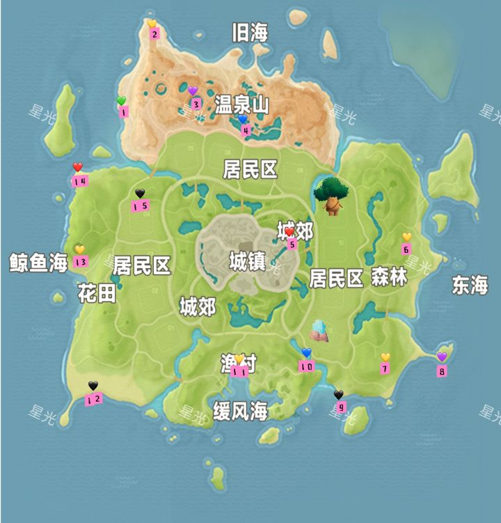 小镇每周粉红泡泡位置刷新(10.11-10.17)截图