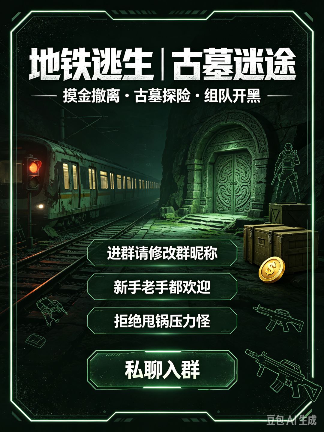和平精英铁逃生古墓迷途 找长期队友 2