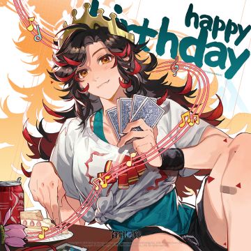 ◆ 0 8 0 8 ◆
◆ 焰 响 生 日 快 乐 ◆
「梅花3。」
「……要不起。啊啊啊焰响你今天牌运也太好了吧！拜了哪路神仙？！」
「这叫生日运懂不懂~」
「哦对啊……哎呀正好那不玩了，走走走去吃饭。」
「诶干嘛，看见要输了想赖账？不知道我以前干什么的吧？」
「哎呀哪能，我输一下午了还差这一局么！忘了你今天过生日还拉你过来，今晚我请客！」
「不用你请，我等下约了人。」
「啊？谁——」
「哦好像